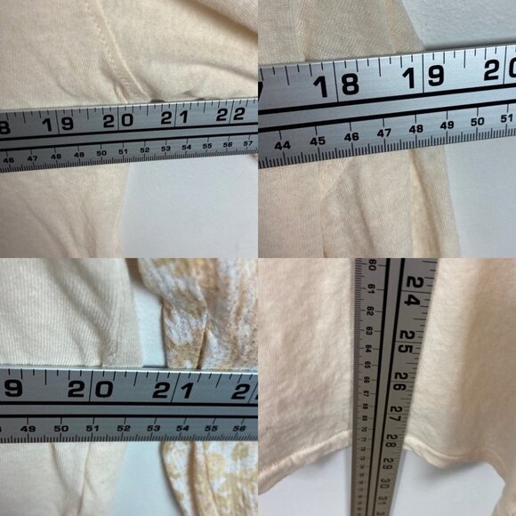 Free People Jade Top Oversized Bubble Sleeve Size XS Raw Edge Bohemian Boho Tee - Picture 10 of 11